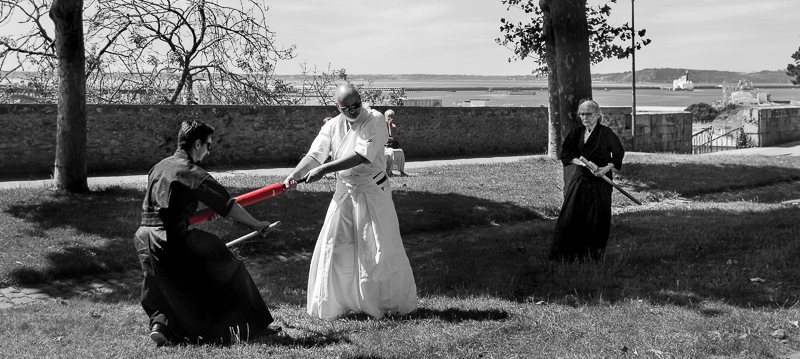 Uke en oir et Tori en Blanc